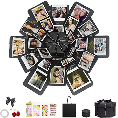 Hbsite DIY Explosion Überraschungs Box handgemachteLiebe Speicher Scrapbooking Geschenk 6 Gesicht für Weihnachten Geburtstag Jubiläum Valentinstag Hochzeitsgeschenk