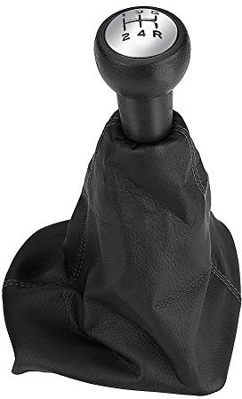 Tbest Pomo de la palanca de cambios de 5 velocidades Pomo de la palanca de cambios de cuero Bota de la funda a prueba de polvo para 207/307/406