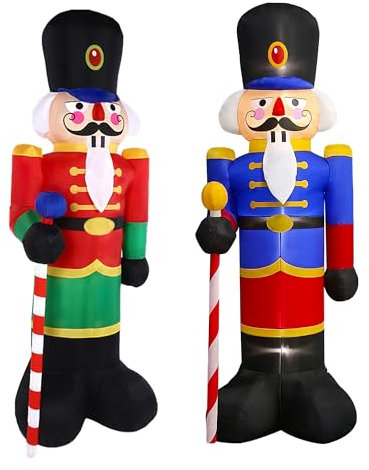 eLUUGIE Decoraciones inflables de Navidad para soldado de cascanueces de 8 pies, inflables para decoración de fiestas de Navidad, patio, jardín/césped (8 pies)