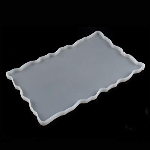 Jinlaili Stampo Vassoio Silicone per Resina Epossidica, Vassoio Frutta, Sottobicchiere Rettangolari, Piatti in Agata Grandi Dimensioni
