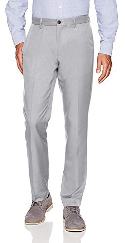 Amazon Essentials Pantalón de Vestir Ajustado para Hombre, con Frente Plano, Color Gris Claro, 29 de Ancho x 32 de Largo