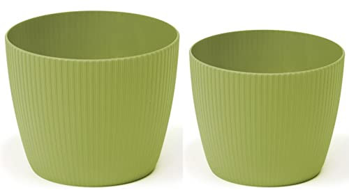Pot de fleurs rond décoratif - Structure 2 : XL + XXL - Olive