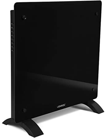 VONROC Elektroheizung, Konvektor-Heizung - Energiesparende elektrische Heizung bis 12m2 - Wand-/Bodenmontage - 2 Stufen 500W & 1000W, Manuelle/App Steuerung - schwarz