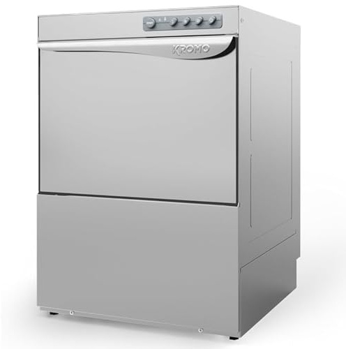 MBH - Lave-vaisselle professionnel KROMO AQUA 50 en acier inoxydable avec pompe de vidange. Lave-vaisselle pour cuisine industrielle de bar, restaurant et hôtellerie.