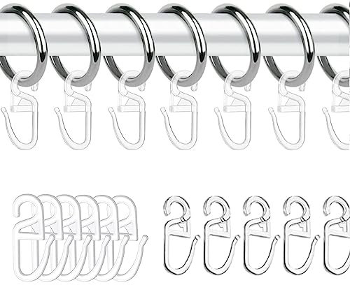 Ganchos de Plástico para Cortina,100 PCS Cabeza Deslizante Plegable Clips de Cortina Rodante Ganchos de Cortina de Ducha Riel de Ventana Persianas para Ganchos de Cortina