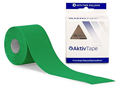 AFH Aktiv Tape® | Kinesiologie Tape | Breite: 5 cm | Länge: 5 m | auf Baumwoll Basis (grün)