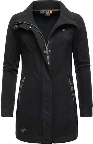 Ragwear Damen Leichter Fleece-Übergangsmantel lang windabweisend mit hohem Kragen Letrice Fleece XS-6XL