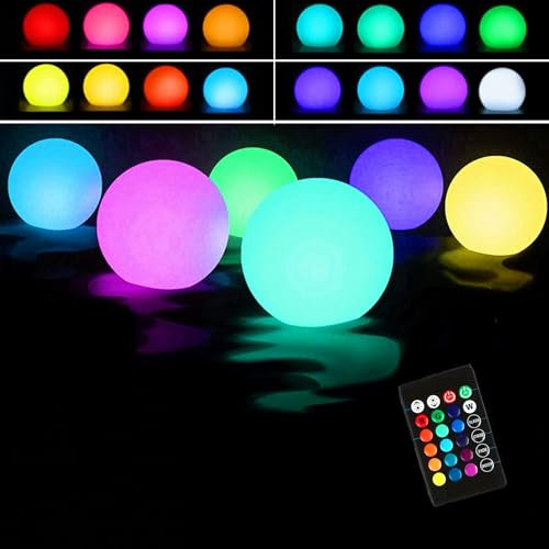 REDGO Luce Galleggiante LED 4 PCS, Sfera Luminosa da Giardino Impermeabile, 16 RGB Cambiamento a Colori per Piscina, Stagno, Vasca Calda, Dentro e Fuori Casa Decor