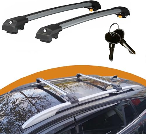 Cross Auto Accessories-Querträger Kompatibel Mit Vw Sharan 2 2010-2022; Dachträger Für Autos Mit Dachreling, Abschließbar Aluminium Schienen Träger, 2 Pcs Grau