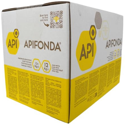 Apifonda Südzucker Bienenfutter 12x1kg Beutel im Karton - Bienenfutter - Futterteig Bienen -Imkereibedarf - Bienenfuttersirup - Bienenfutterteig