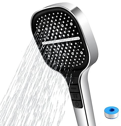 SIMYING Duschkopf 8 Strahlarten Wassersparend Regendusche Einhand-Einstellung Groß Duschbrause Druckerhöhend