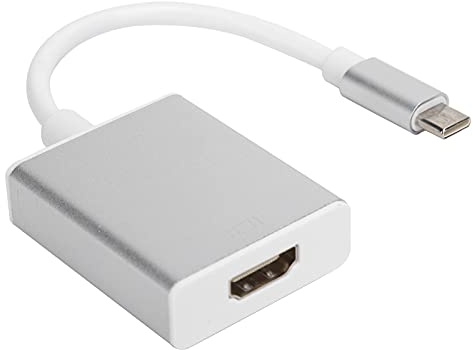 Adaptador tipo C a adaptador, interfaz multimedia de alta definición USB 3.1 4Kx2K Adapte DVI Adapte Convertidor Durabe y Stabe para dispositivos OS X, color plateado