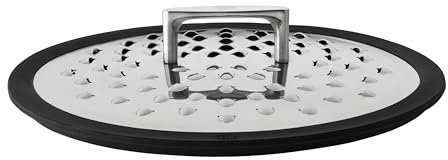 RÖSLE 91498 Spritzschutzdeckel, Edelstahl 18/10, 24/28, Grau