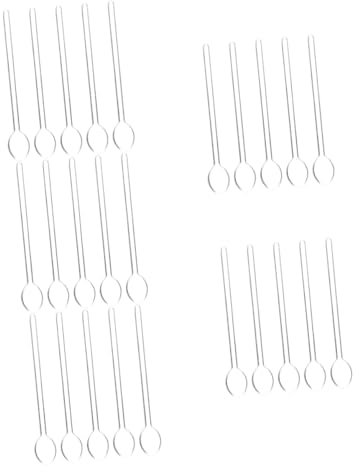 Gatuida 25pcs Transparent Heat-Resistant Mixing Spoons Handle Stirring Spoons for Coffee Desserts Tea and Kitchen Use Ergonomic Design Easy to Clean for