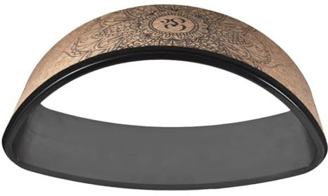 Rückenstreckerrad – Yoga-Ring mit elastischem Band, stationäre Stützhilfe beim Dehnen | Back Cracking Wheel Arch Shape, Yoga Wheel Natural Cork Fitness Wheel, Dharma Wheel Roller für Pilates Yoga Pose