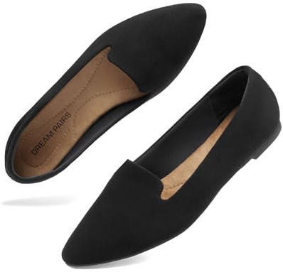 DREAM PAIRS Ballerine a Punta da Donna, Scarpe Tradizionali Morbide Slip-On per Lavoro Viaggi e Uso Quotidiano,Size 41.5,Nero,DWUMSP2502