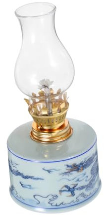 BIUDECO Öllampe Aus Vintage-Glas Mit Nostalgischem Design Dekorative Petroleumlampe Für Innenbereich Als Tischdeko Und Notbeleuchtung Für Teestuben Und Gemütliche Abende