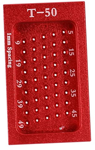 DOITOOL T-Type Aluminum Woodworking Ruler Red Hole Positioning Gauge Handheld Carpenter Marking Tool for Home Woodworking