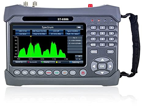 Appareil Reglage Antenne TNT, ST-6986 PRO DVB-S2/S, DVB-T/T2, DVB-C ST6986 H.265 Compteur Hevc 10 bits avec testeur de fibre optique ST 6986 Vs WS-6980 ST-5150 ,pour la configuration d'une antenne par