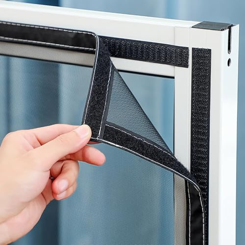 Zanzariera Finestra Gatti in Acciaio Inossidabile - Anti-Zanzare e Anti-Gatto, per Portefinestre Sostituire Patio(80x170cm)
