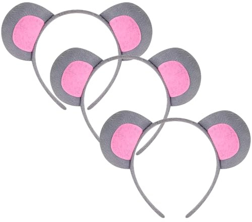 AOVNA 3pcs Mouse Ears Headband Animals Hair Hoop for Washing Face Cartoon Animal Hairbands Halloween Costume