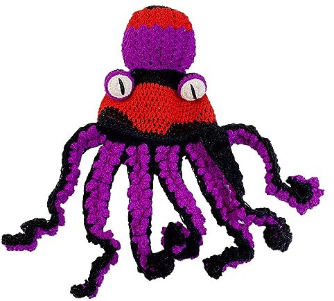 Halloween- für Erwachsene, knifflige, lustige Kopfbedeckung, Mütze aus Häkelgarn, Häkelmütze, die perfekte Ergänzung für Ihre alltägliche Wintergarderobe Fellmütze (Purple, One Size)