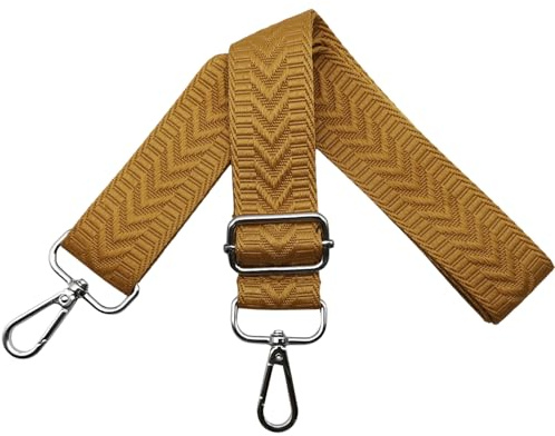 Taschengurte zum Wechseln Verstellbarer Schultergurt für Taschen, Breit 3.8 cm Schulterriemen mit Silber Karabiner Gurt für Damen Handtasche, Crossbody, Gelb, U15