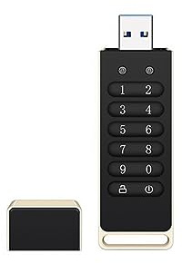 Bortivier Secure USB Drive, 32GB Encrypted USB Flash Drive Hardware Password Memory Stick with Keypad USB 3.0 Disk Flash Black