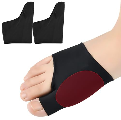 DYKOOK Bunion Relief Sleeve Gel Bunion Pads Big Toe Side Protector Socks,Non-Surgical Correction Sock with Gel Foot Care Cushion Toe Brace Pads for Corn,Calluses,Blister Preventing-Black & L-1 pair