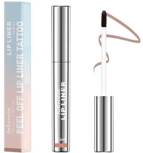 Saituo Home Peel Off Tattoo Lip Liner, Lip Stain Peel Off, Perfilador Labios, Lips Tint con Acabado Mate, Delineador de Labios Pelable de Larga Duración, Lápiz Labial para Mujeres (Marrón)