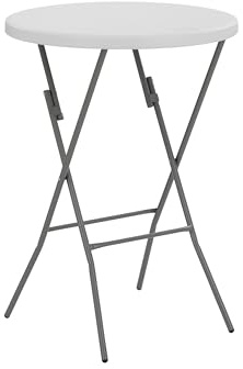 TECHNICA Stehtisch rund 80x110 cm | Klappbarer Bistrotisch für Bankett&Catering Weiß Robuster Cocktailtisch mit Tragegriff Wetterfest&tragbar Bis 150kg belastbar