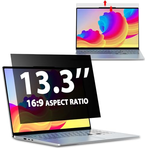 Écran de confidentialité pour ordinateur portable 13 16:9 - Rapport d'aspect 16:9 - Compatible avec Lenovo Hp, Dell, Acer, Asus Thinkpad Envy Xps, anti-reflet - Filtre protecteur amovible anti-reflet