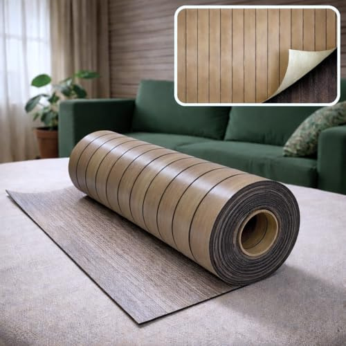 Rollo de láminas autoadhesivas de espuma SXP de 1,8 m², 60 x 300 cm, aspecto de láminas efecto madera, aislante del sonido y el calor, papel pintado para pared y techo (roble natural KC-1002-7))