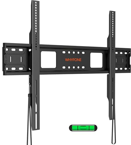 WHYFONE Heavy Duty XXL TV Wandhalterung Fernseher Halterung | für 55-120 Zoll TVs, Ultraslim TV Halterung Universelle Kompatibilität, Abstand zur Wand 3,25cm, VESA 900x600mm bis zu 125kg