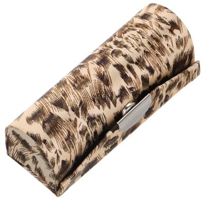 JECOMPRIS Trousse de Voyage Cosmétique en Tissu de Soie avec Miroir Étui à Rouge à Élégante et Compacte à Motif Animal Rangement Pratique Seul Rouge à Déplacements
