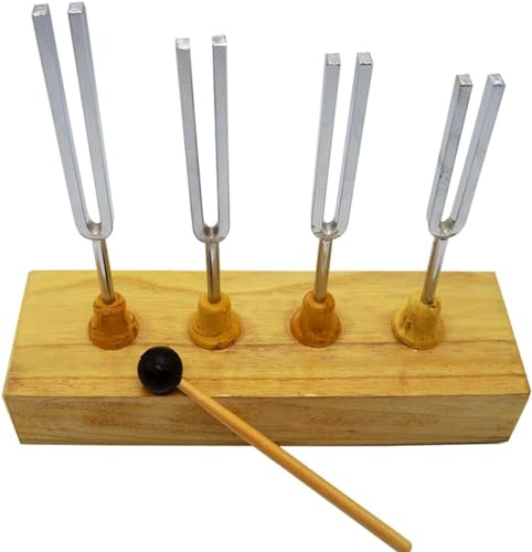 Stimmgabel Set mit Holz Resonanzbox und Schlägel - Klangausbreitung und Vibration Experimentierinstrument