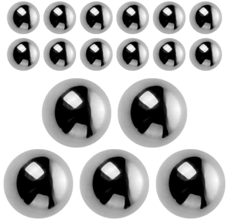 Luxshiny 20 Stück Mischrührwerke aus Stahl für Nagellack und Pigmentmischung Ölrührkugeln in Silber zum Mischen von Airbrush Farben und Lacken