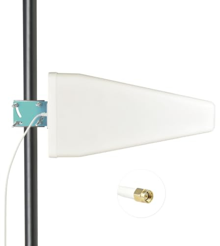 BOOBRIE 600–6000 MHz Richtantenne für den Außenbereich, Ultrabreitband 10 dBi hohe Verstärkung 4G/5G/LTE-Antenne für den Außenbereich SMA-Stecker mit 1,5 m langem RG58-Kabel für 4G/5G/WLAN/GPS