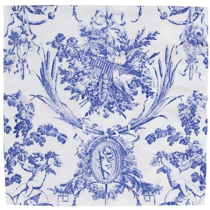 Caspari Romantic Toile Blue Luncheon Napkins - 20 Per Package