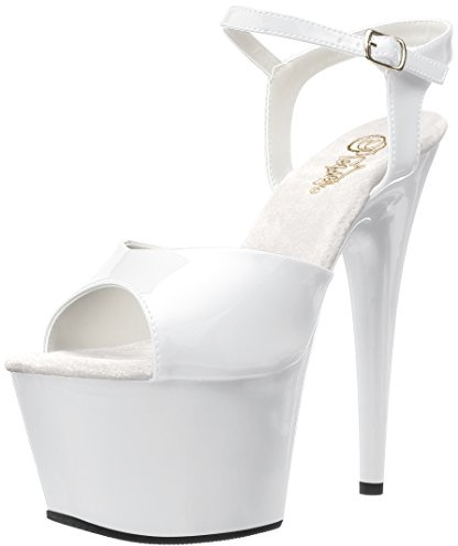 Pleaser ADORE-709 Dam Platå Sandaler, Vit - 37 EU