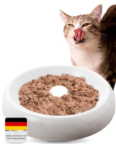 Lucky-Kitty Katzennapf Keramik XL, Weiß, ø 27cm, Spülmaschinenfest