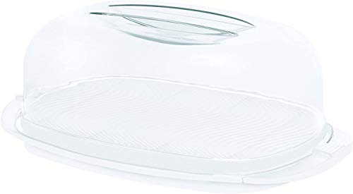 Rotho Fresh Käseglocke, Kunststoff (BPA-frei), weiss / transparent, (29 x 17 x10,5 cm)