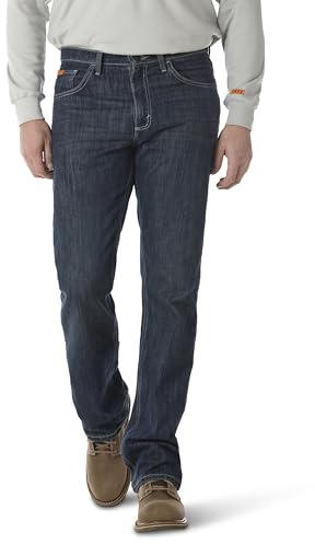 Wrangler Riggs Workwear Mens 20x Fr Vintage Boot Cut Jeans, Dark Wash, 30W x 34L US