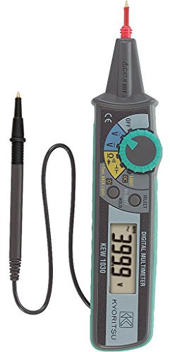 Kyoritsu KEW 1030 Multimetro digitale a penna per misure di tensioni AC/DC, resistenza, continuità, prova diodo, capacità, frequenza , grigio