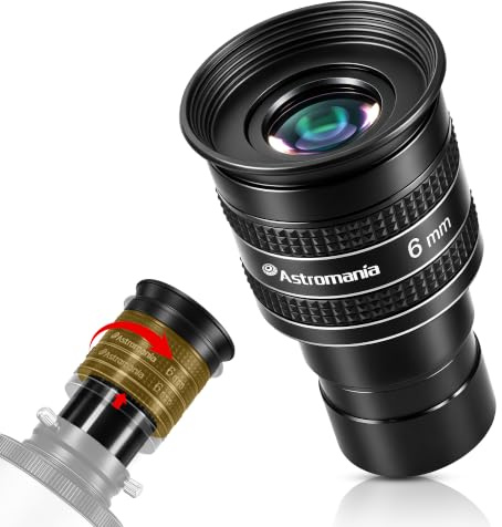 Astromania Telescope Eyepiece 6mm, Wide Angle 58 Degree Apparent Field Planetary Eyepiece for 1.25 inch Astronomy Telescope & Filter, Fully Multi-Coated Telescope Accessory for Planetary Observation