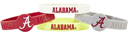 aminco NCAA Alabama Crimson Tide Silicone Bracelets, 4-pack , 4-inches