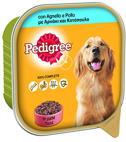 Pedigree Hundefutter mit Lamm und Huhn in Pastete, Behälter 300 g – 20 Schalen