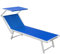 Q.bo Lettino stabilimento pieghevole mare spiaggia leggero 190x61cm blu Rimini T 05102
