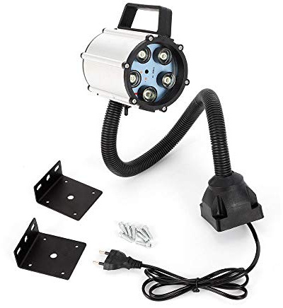 Lampada tornio YUNRU CNC 110-220V Lampada a macchina LED da lavoro a LED Strumento macchina a lampada con braccio flessibile regolabile Base fissa [Classe di efficienza energetica A]