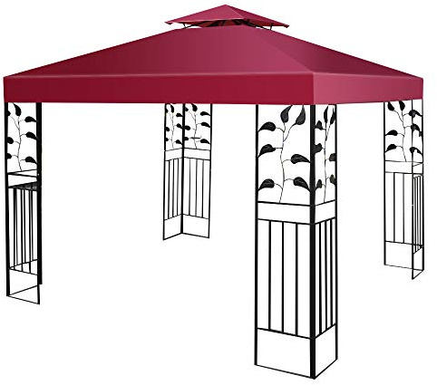 COSTWAY Tetto di Ricambio per Gazebo da Giardino Copertura di Ricambio Gazebo 3 x 3 m (Vino Rosso)